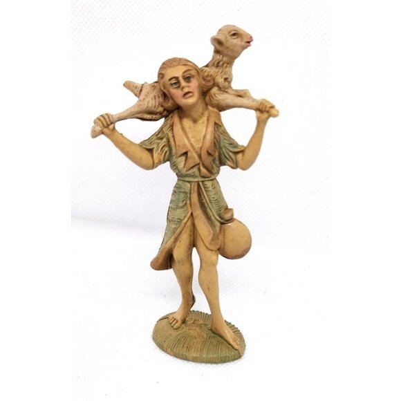Vintage Fontanini Nativity Shepherd Boy Holding Sheep – Italian-Made Collectible - Picture 1 of 12